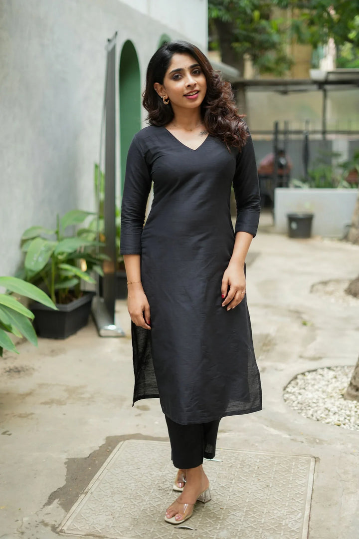 Diya Black Co Ord Set (Set of 2) | Made To Order