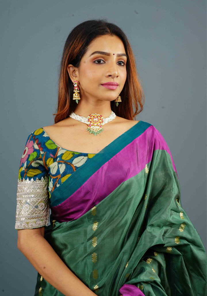 Ahmedabadi kundan multistrand necklace set with dangling pearl clusters | Shobitam Jewelry