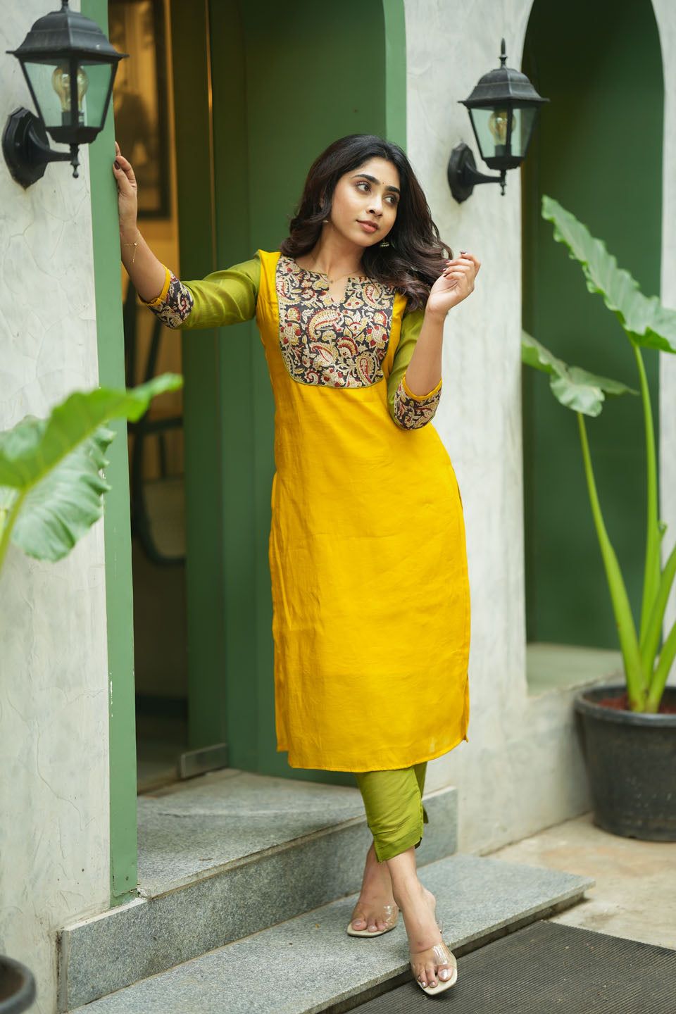 Samriddhi Yellow Kurti (Set of 2) | SHOBITAM