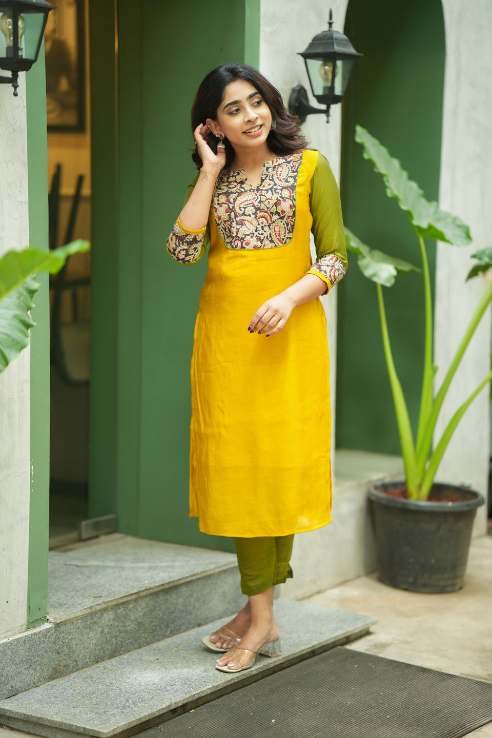 Samriddhi Yellow Kurti (Set of 2) | SHOBITAM