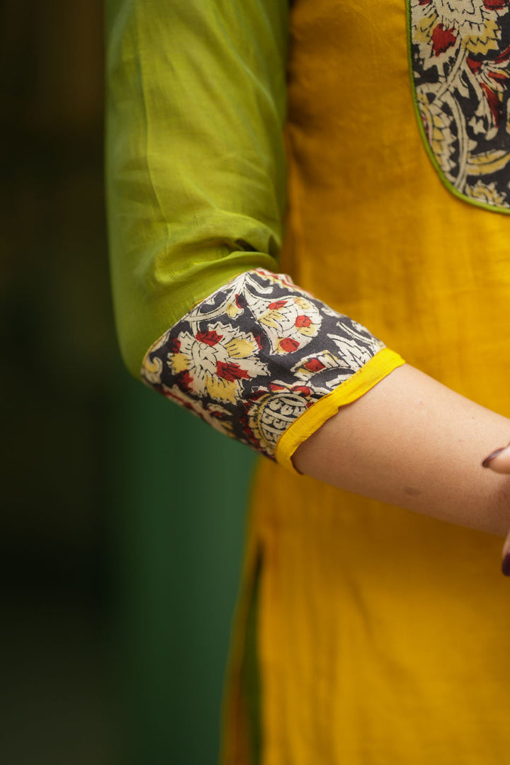 Samriddhi Yellow Kurti (Set of 2) | SHOBITAM