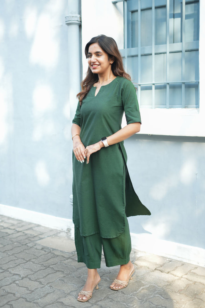 Suji Dark Green Co - Ords ( Set of 2 ) | SHOBITAM