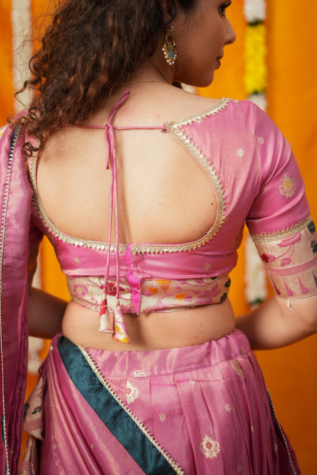 Maithiri Pink Half Saree Set | Made To Order
