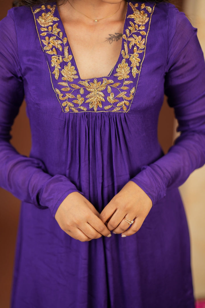 Kiara Purple Kurta Set (Set of 2)   | Made to Order | SHOBITAM