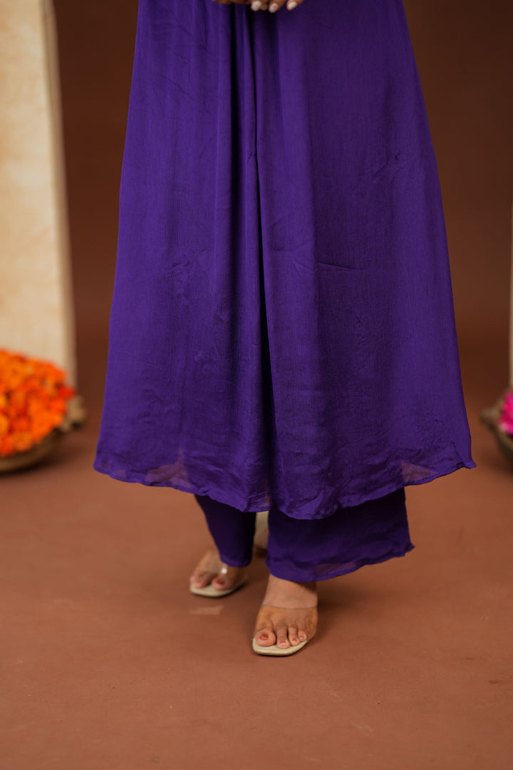 Kiara Purple Kurta Set (Set of 2)   | Made to Order | SHOBITAM