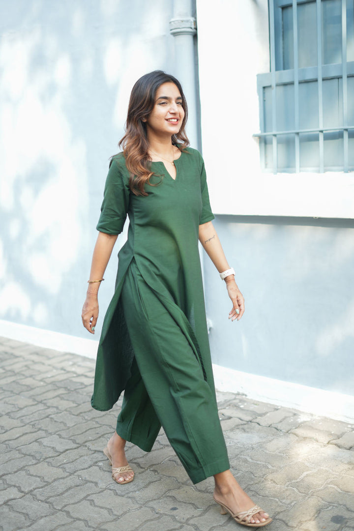Suji Dark Green Co - Ords ( Set of 2 ) | SHOBITAM