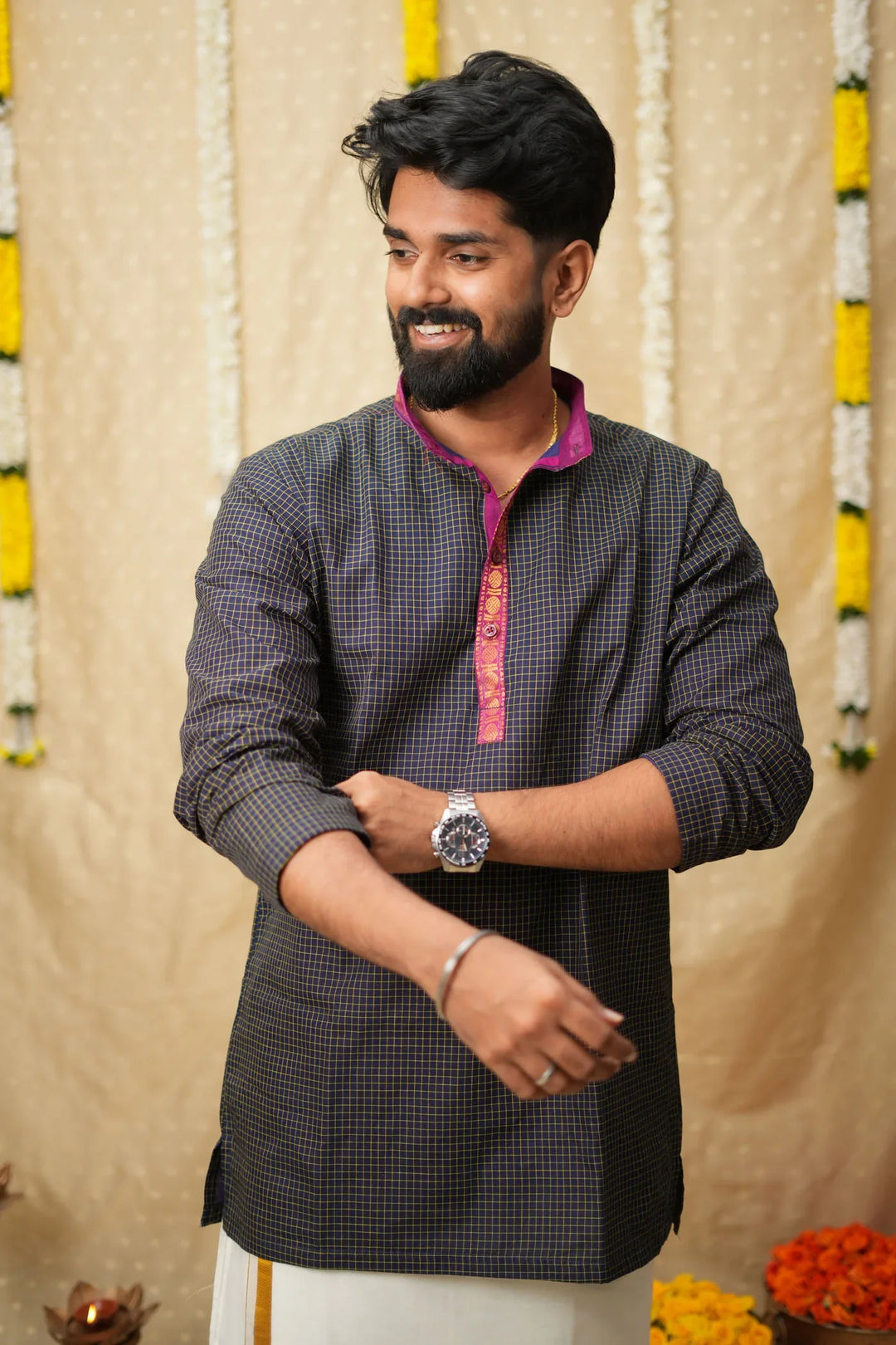 Senthanamuthan Navy Shirt | Made To Order