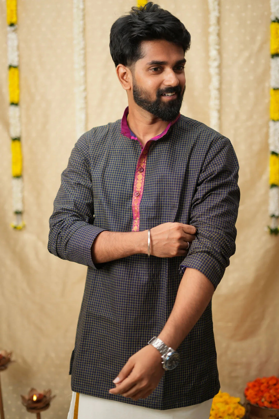 Senthanamuthan Navy Shirt | Made To Order