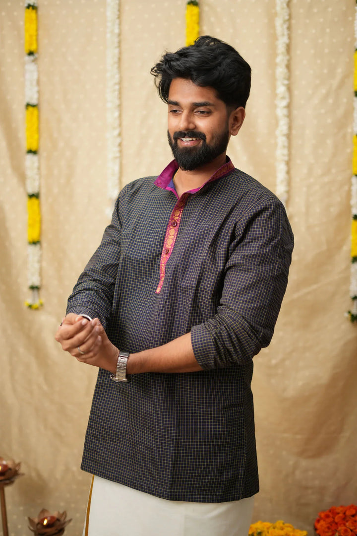 Senthanamuthan Navy Shirt | Made To Order