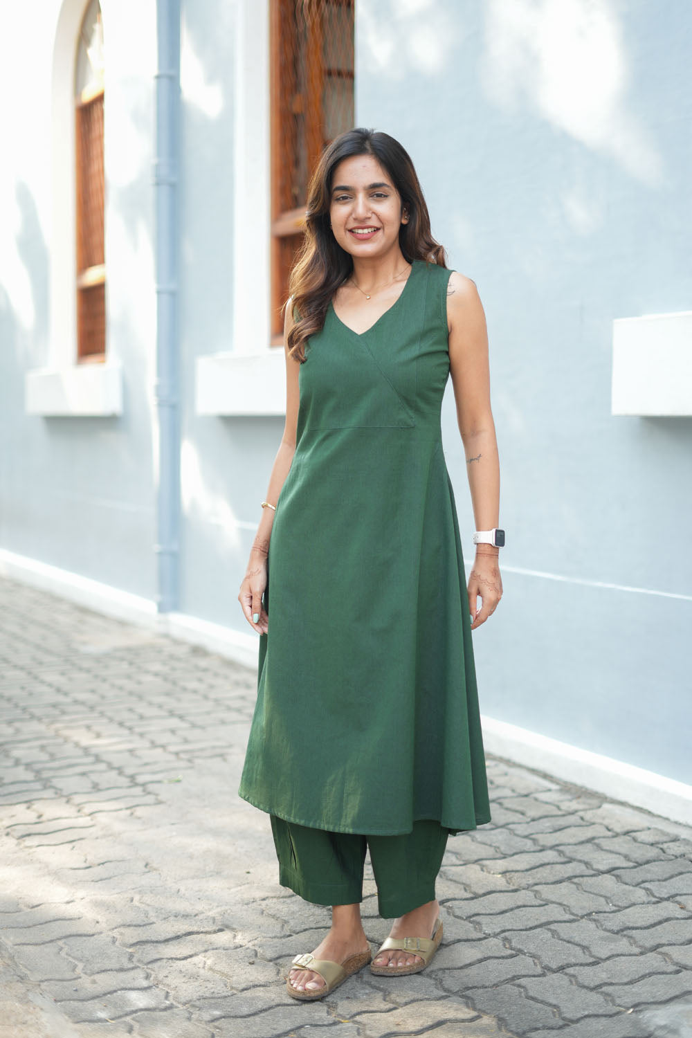 Thaanya Dark Green Co - Ords ( Set of 2 ) | SHOBITAM