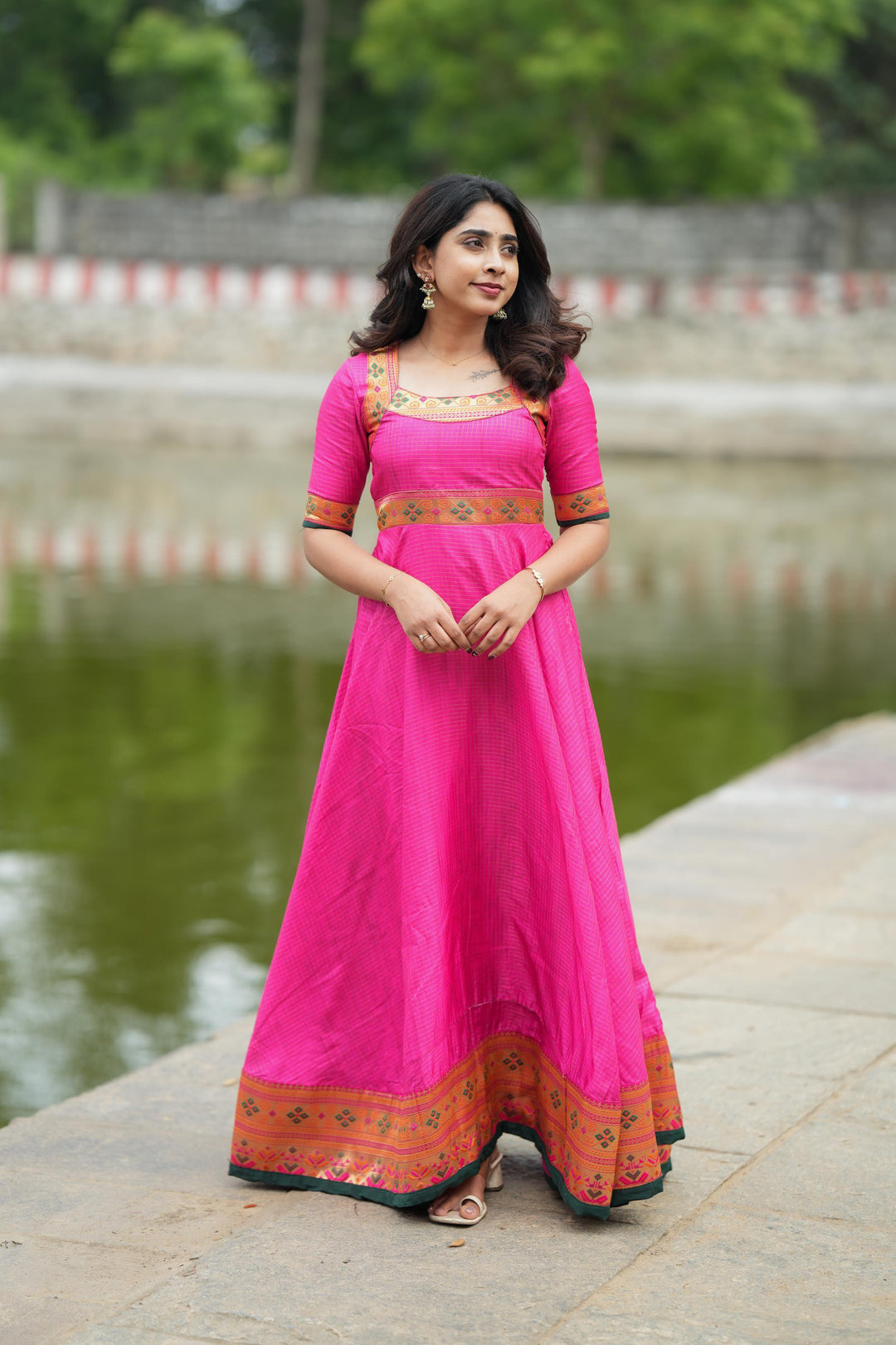 Narmada Rust with Green Kurti | Made To Order