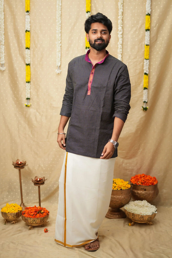 Senthanamuthan Navy Shirt | Made To Order