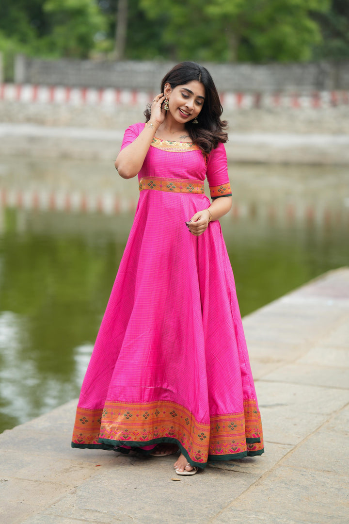 Narmada Rust with Green Kurti | Made To Order