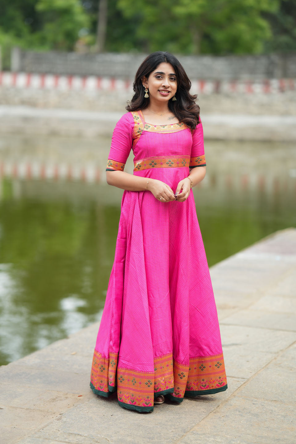 Vaishali Pink maxi Dress | Made to Order | SHOBITAM