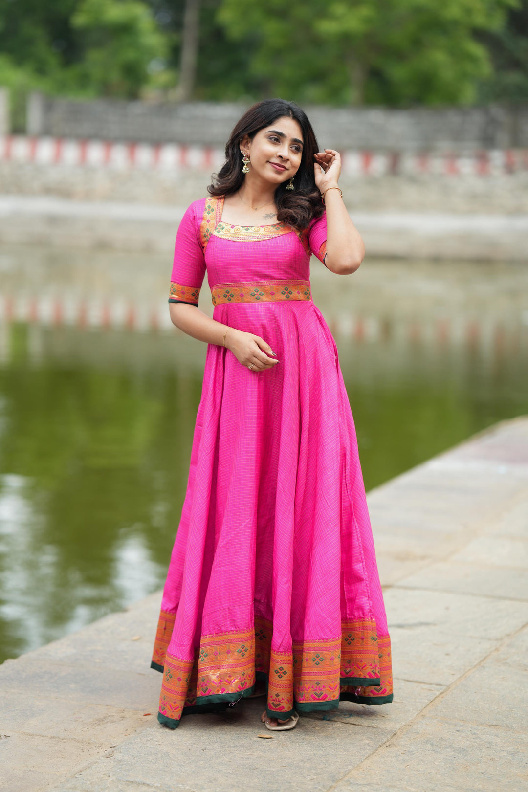 Narmada Rust with Green Kurti | Made To Order