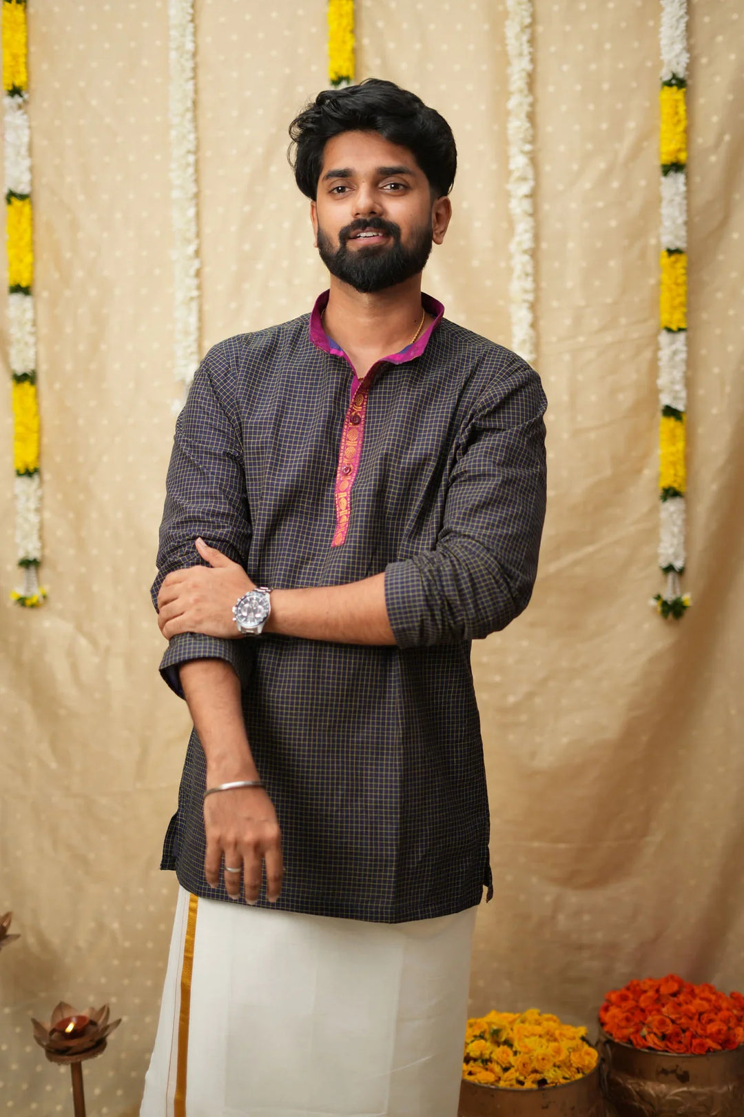 Senthanamuthan Navy Shirt | Made To Order