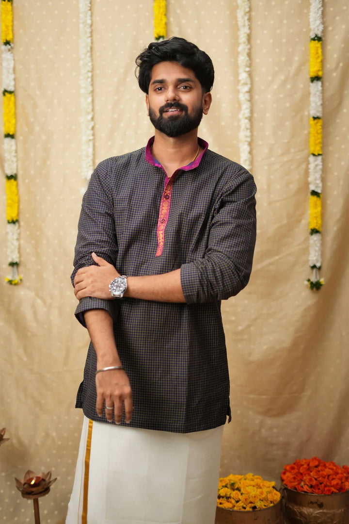 Senthanamuthan Navy Shirt | Made To Order