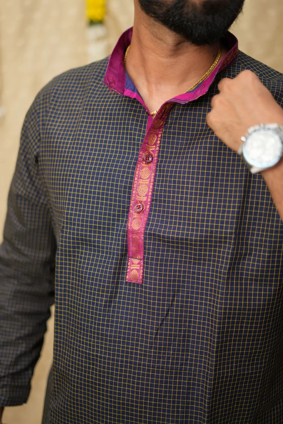 Senthanamuthan Navy Shirt | Made To Order