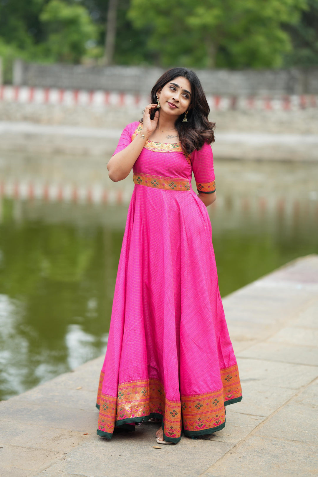 Narmada Rust with Green Kurti | Made To Order