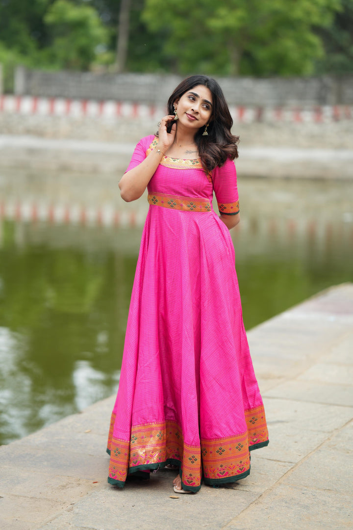 Narmada Rust with Green Kurti | Made To Order