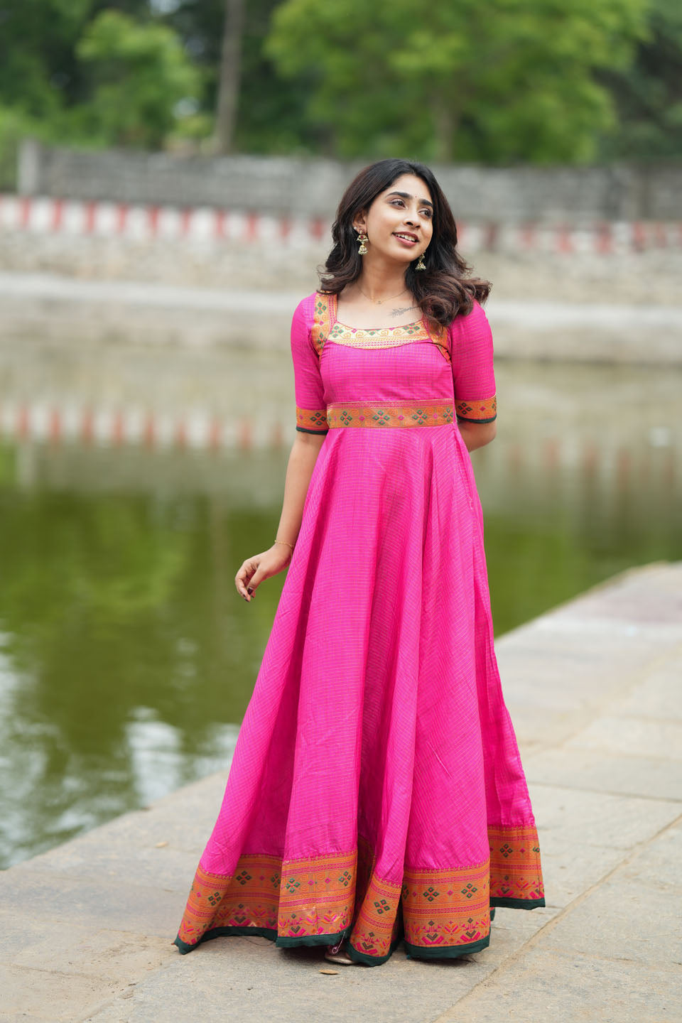 Vaishali Pink maxi Dress | Made to Order | SHOBITAM
