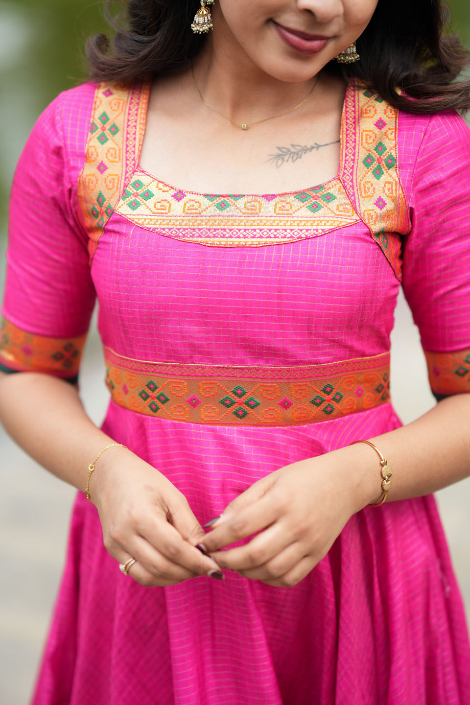 Vaishali Pink maxi Dress | Made to Order | SHOBITAM