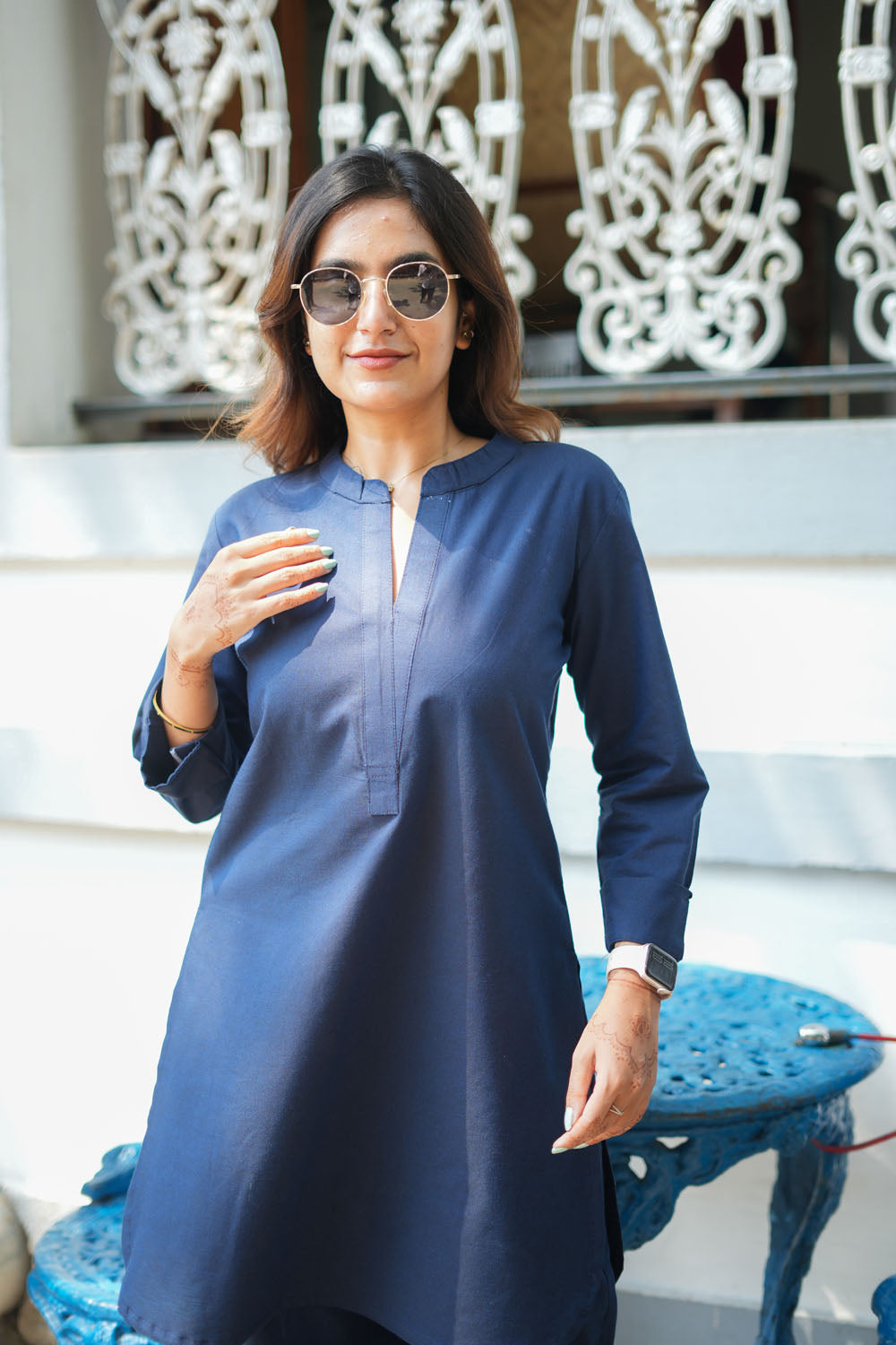 Malina Navy Blue Co - Ords ( Set of 2) | SHOBITAM