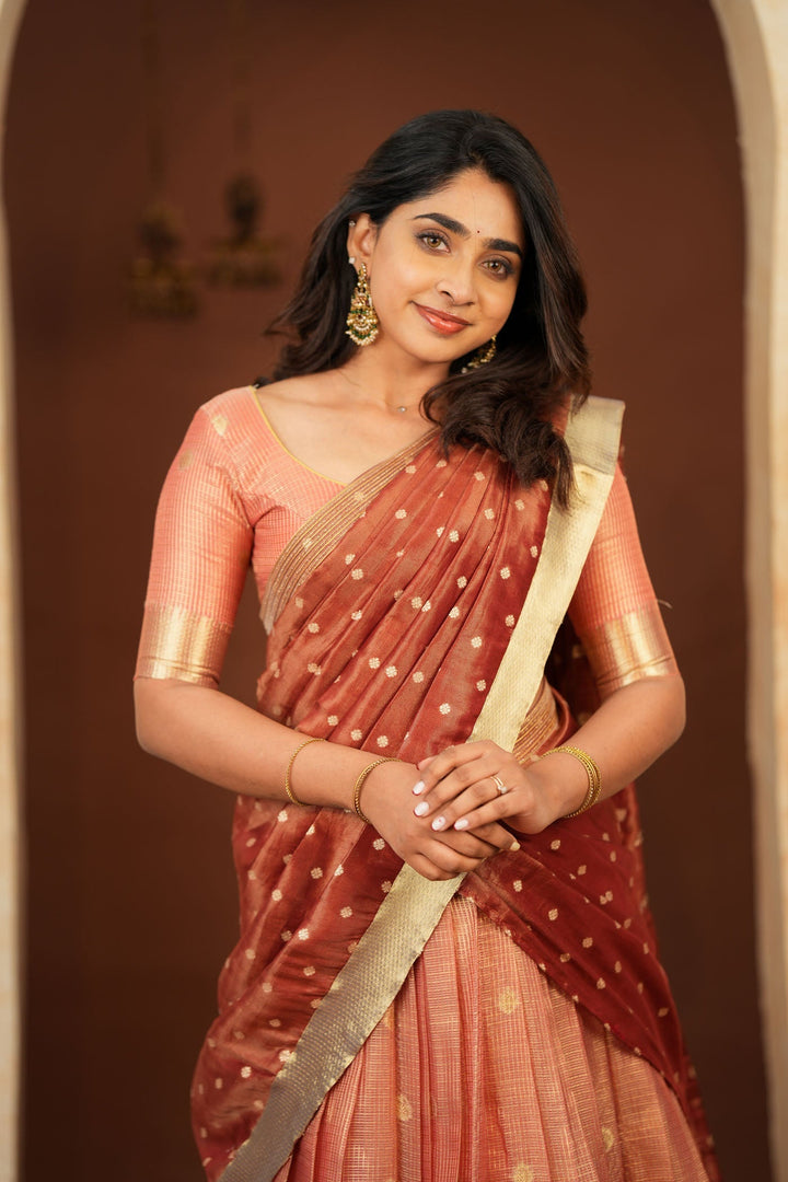 Gargi Peach Half Saree (Set of 3) | SHOBITAM
