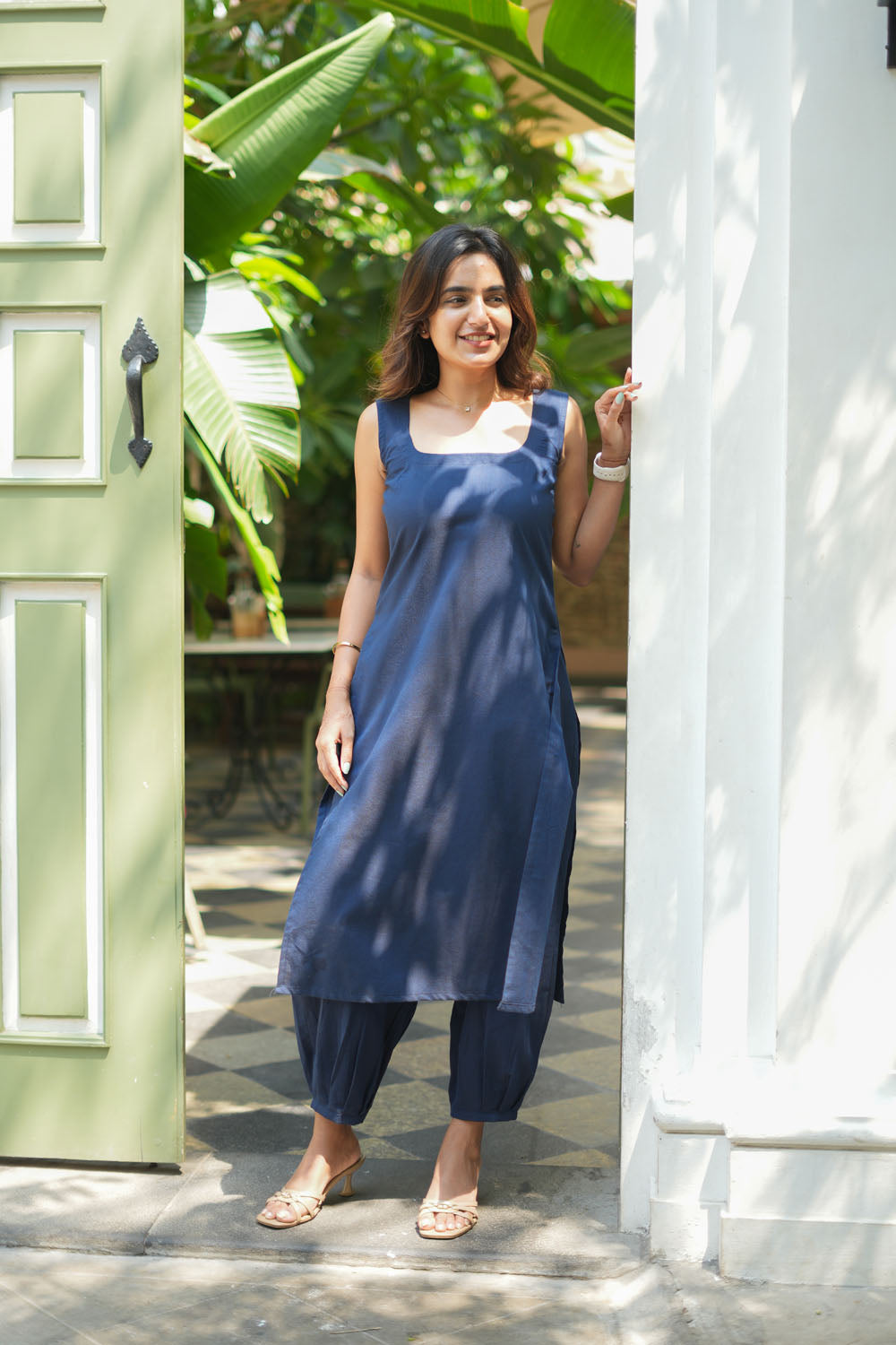 Keerthana Navy Blue Co - Ords ( Set of 2 ) | SHOBITAM