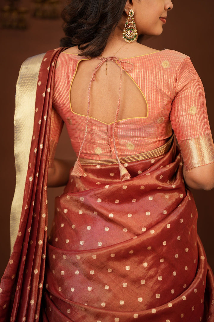 Gargi Peach Half Saree (Set of 3) | Made To Order