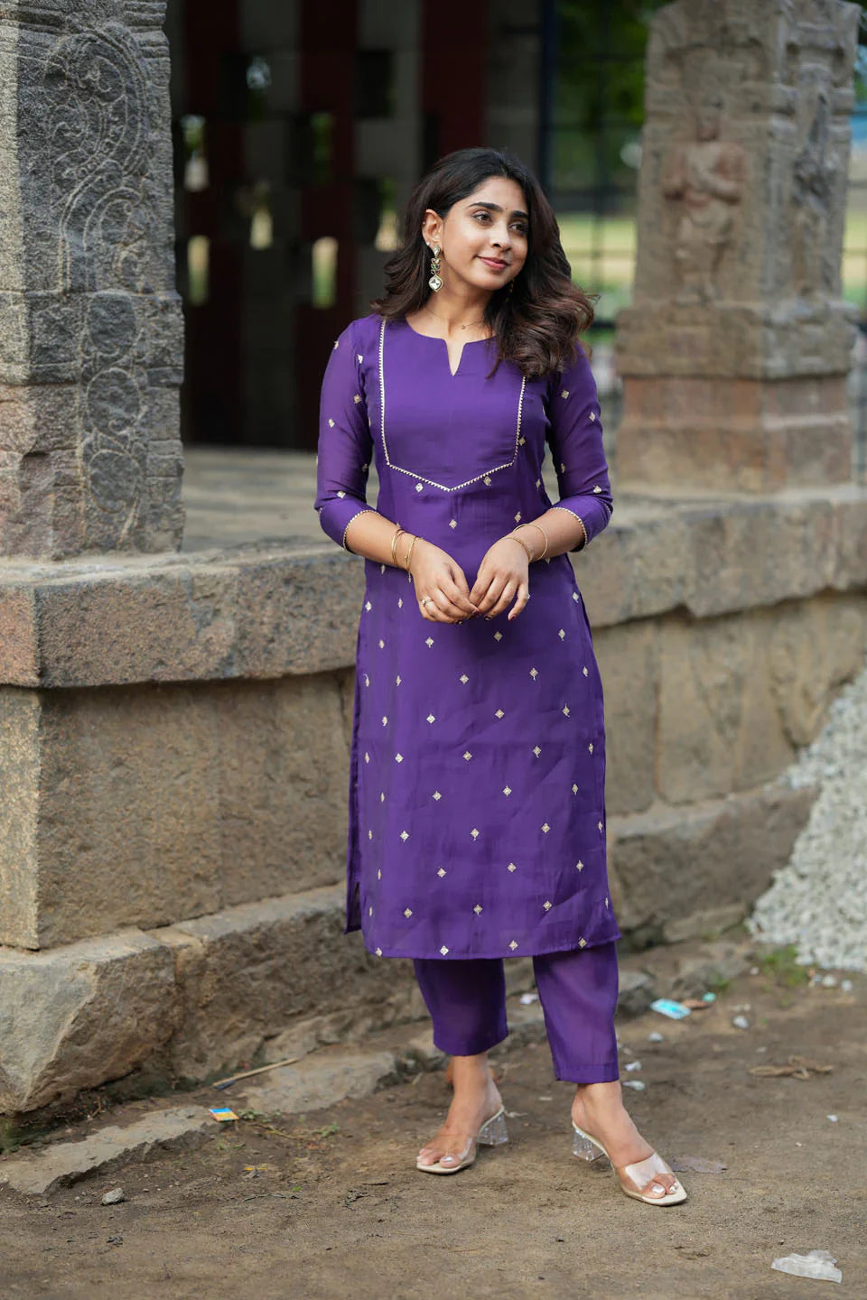 Meera Violet Kurti (Set of 2) | Made To Order