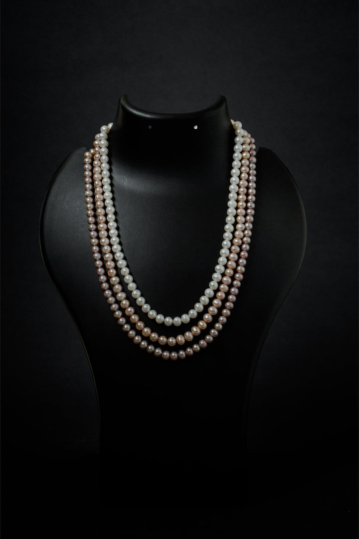 Layered White & Pink Pearl Necklace
