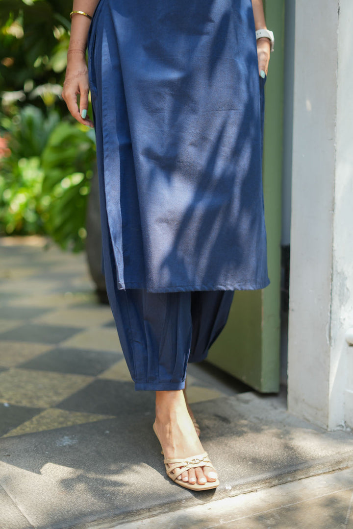 Keerthana Navy Blue Co - Ords ( Set of 2 ) | SHOBITAM