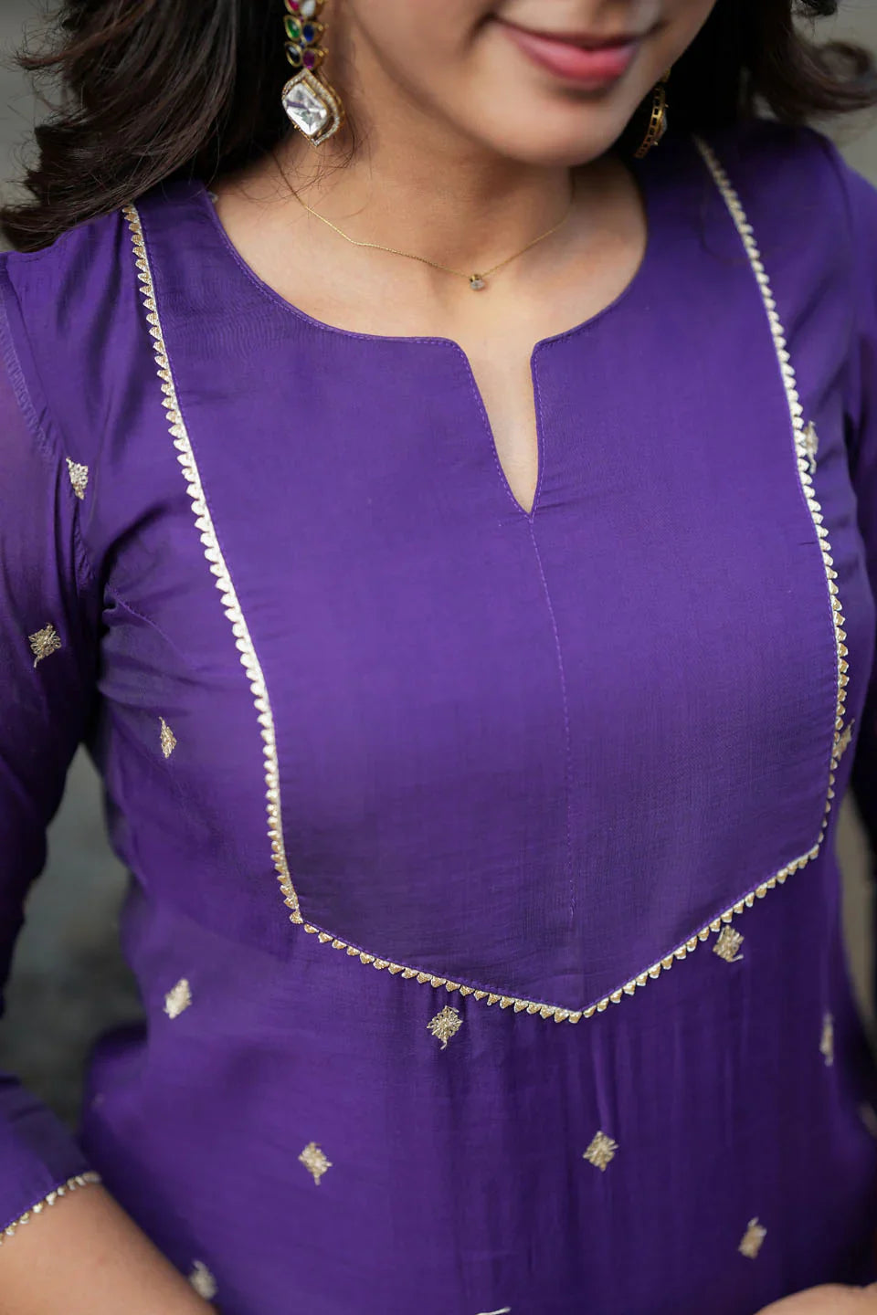 Meera Violet Kurti (Set of 2) | Made To Order