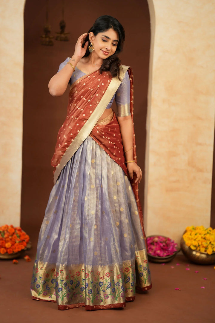 Gargi Lavender Half Saree (Set of 3) | Made To Order