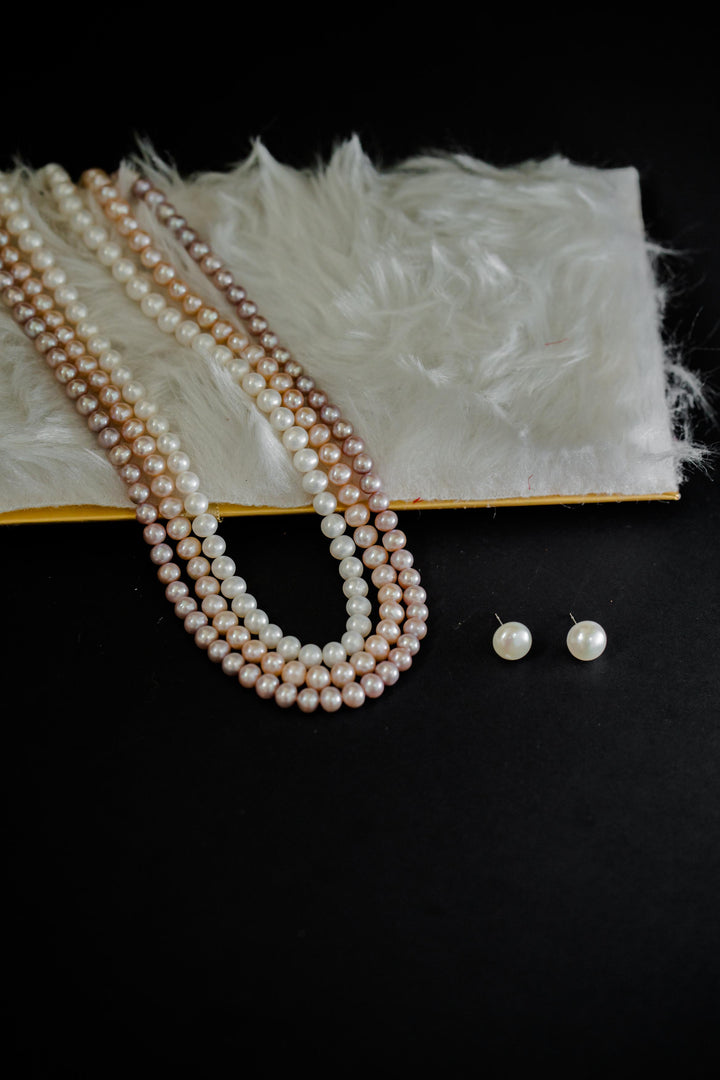 Layered White & Pink Pearl Necklace