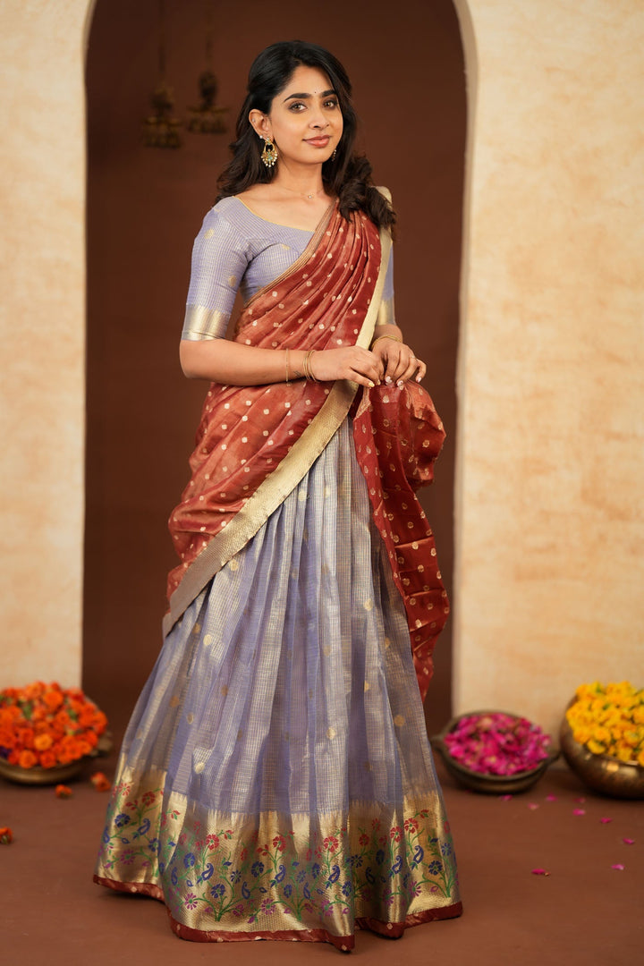 Gargi Lavender Half Saree (Set of 3)  | Made to Order | SHOBITAM