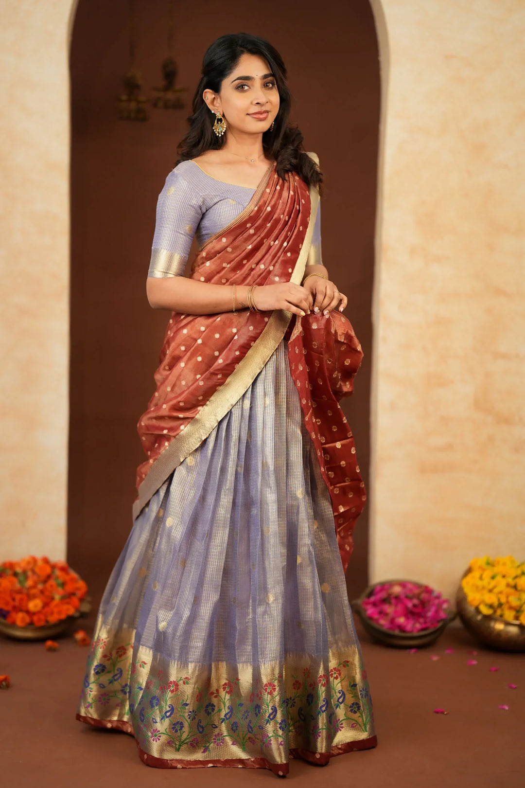 Gargi Lavender Half Saree (Set of 3) | Made To Order