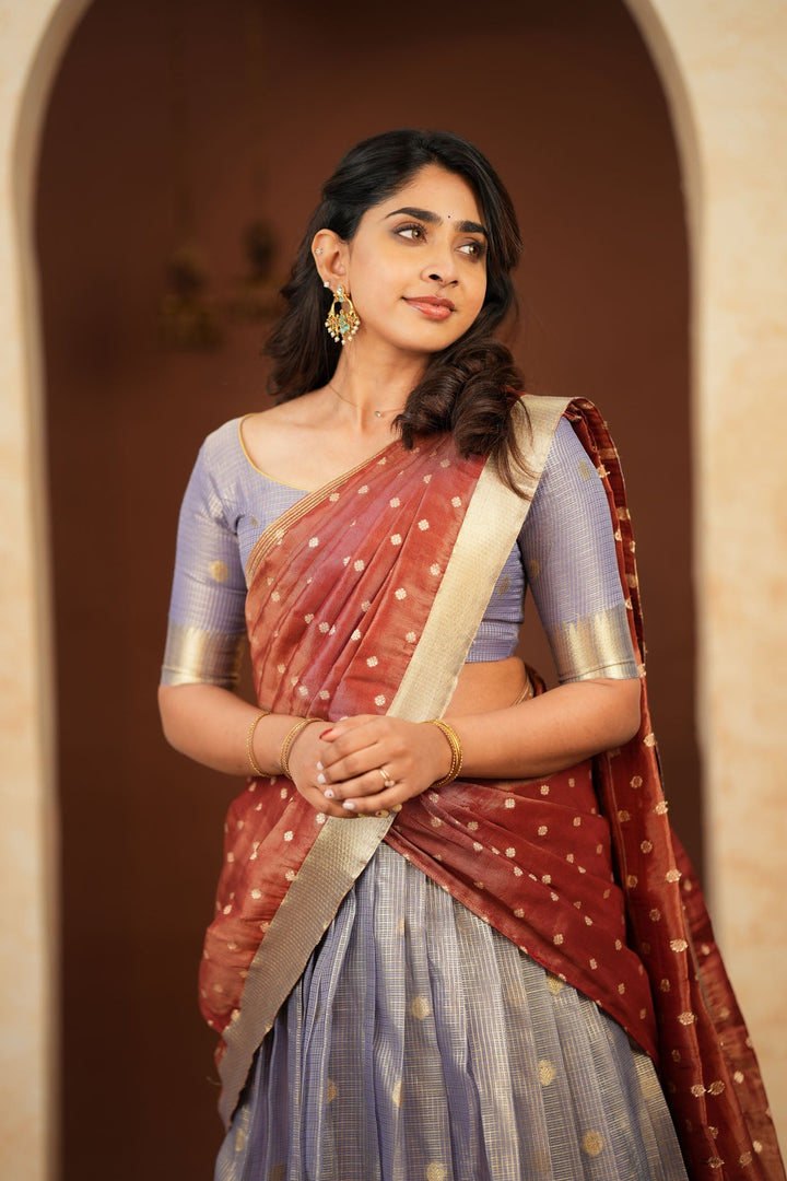 Gargi Lavender Half Saree (Set of 3)  | Made to Order | SHOBITAM