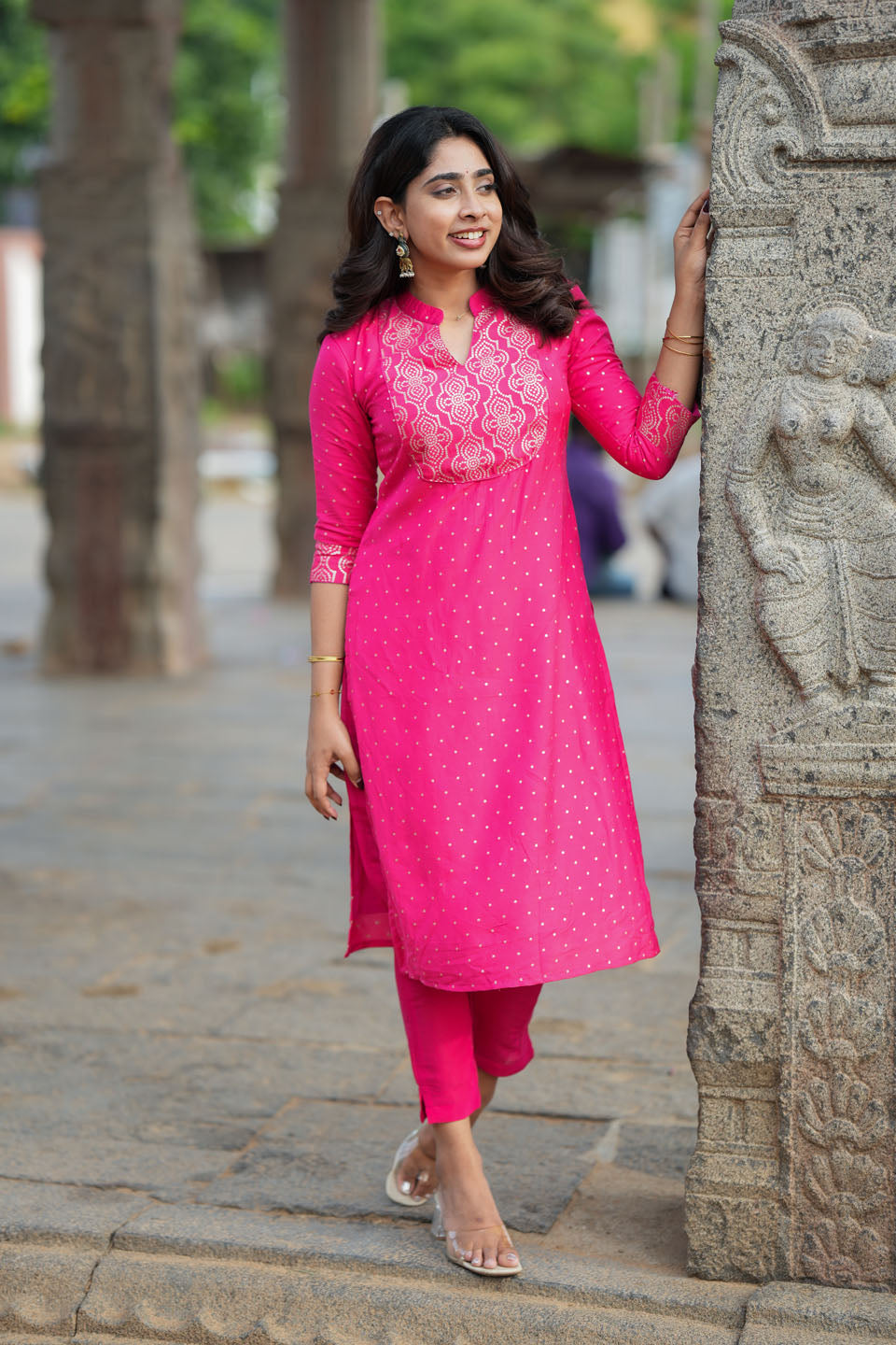 Pravya Pink Kurti Set (Set of 2) | Made to Order | SHOBITAM