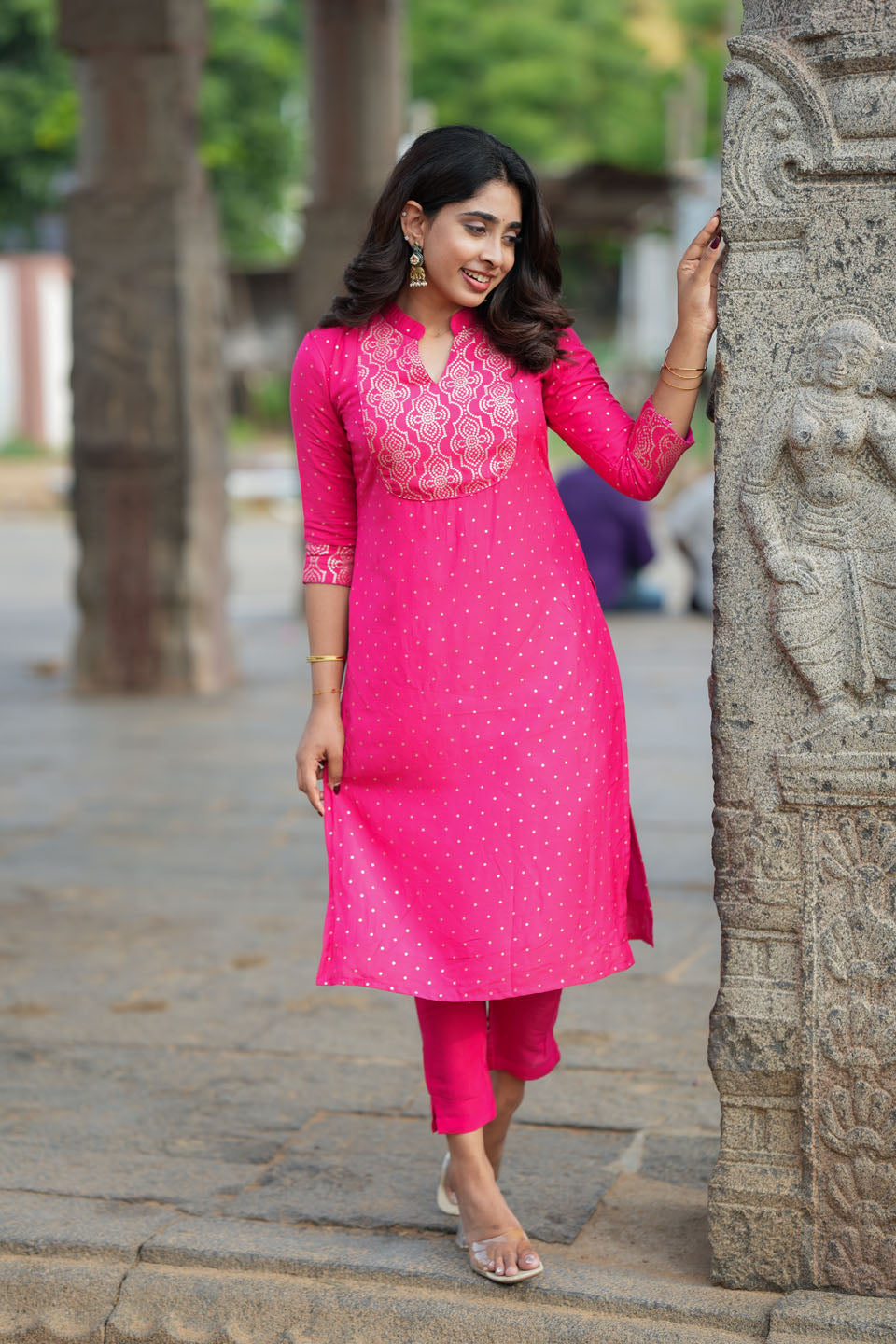 Pravya Pink Kurti Set (Set of 2) | Made to Order | SHOBITAM