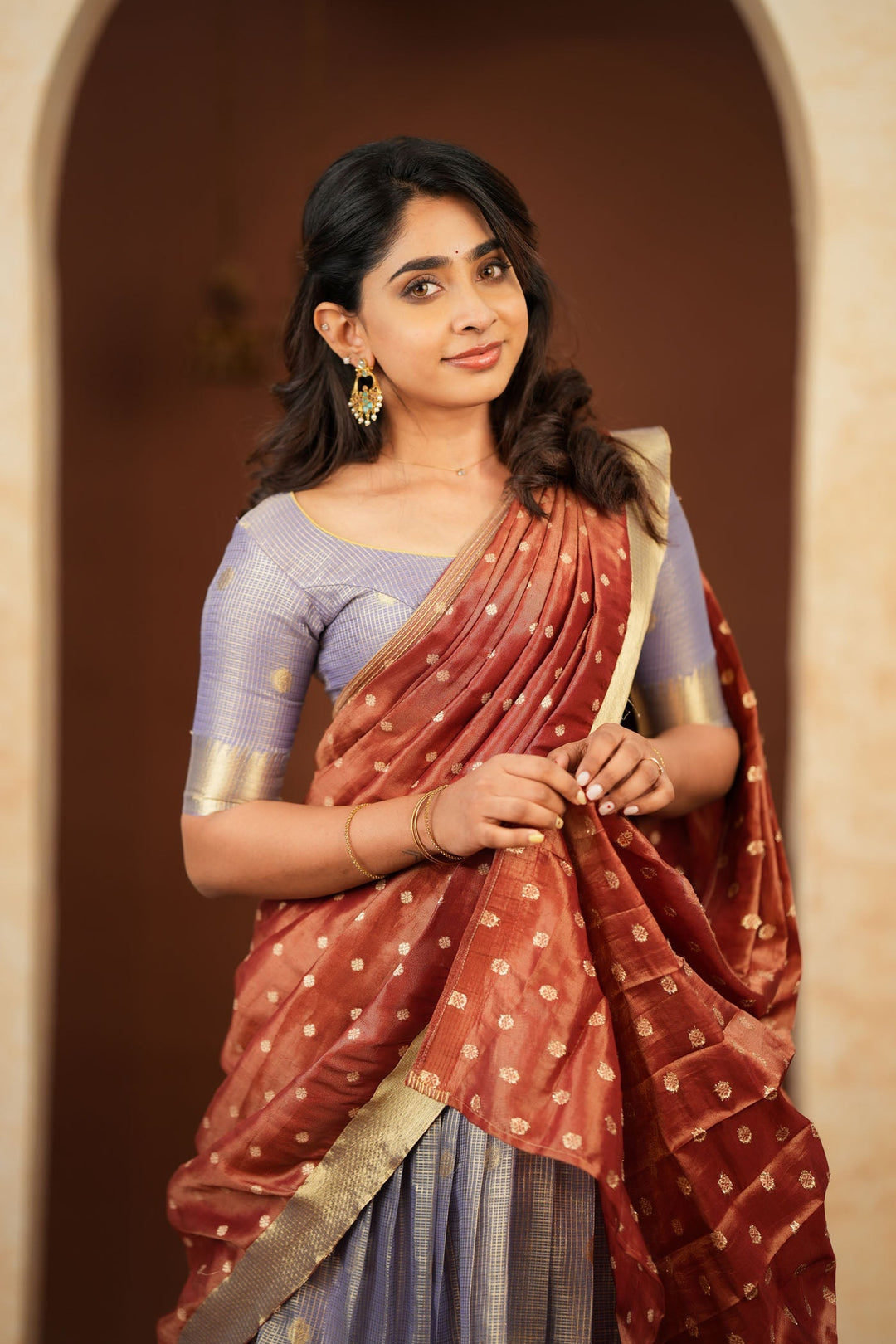 Gargi Lavender Half Saree (Set of 3)  | Made to Order | SHOBITAM