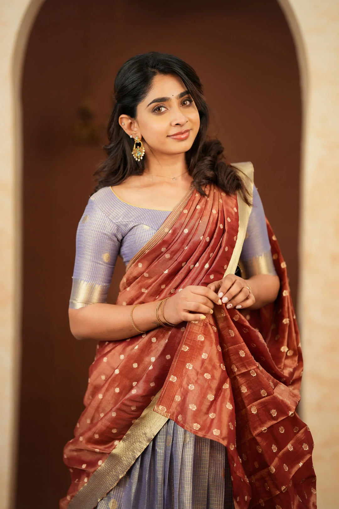 Gargi Lavender Half Saree (Set of 3) | Made To Order