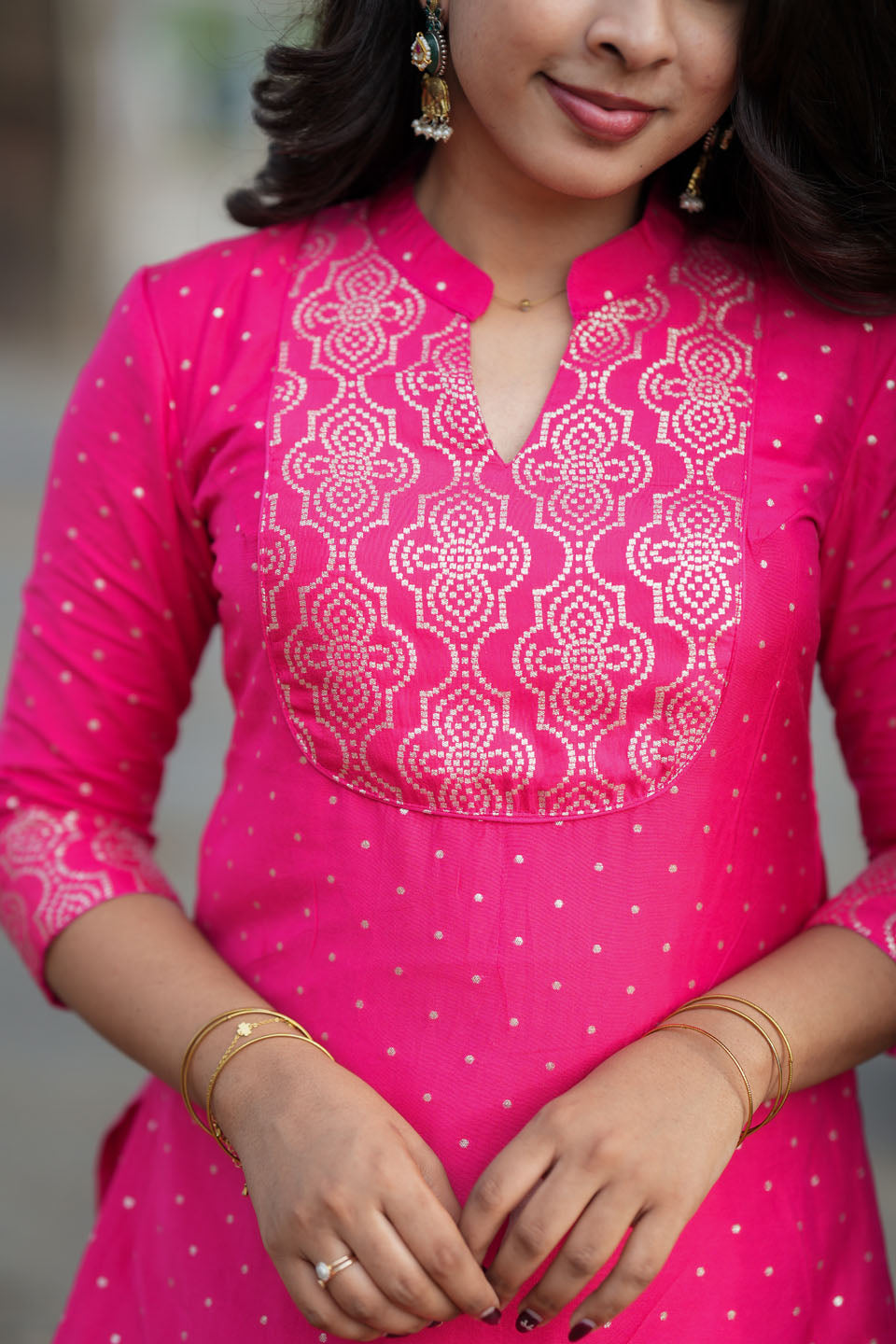 Pravya Pink Kurti Set (Set of 2) | Made to Order | SHOBITAM