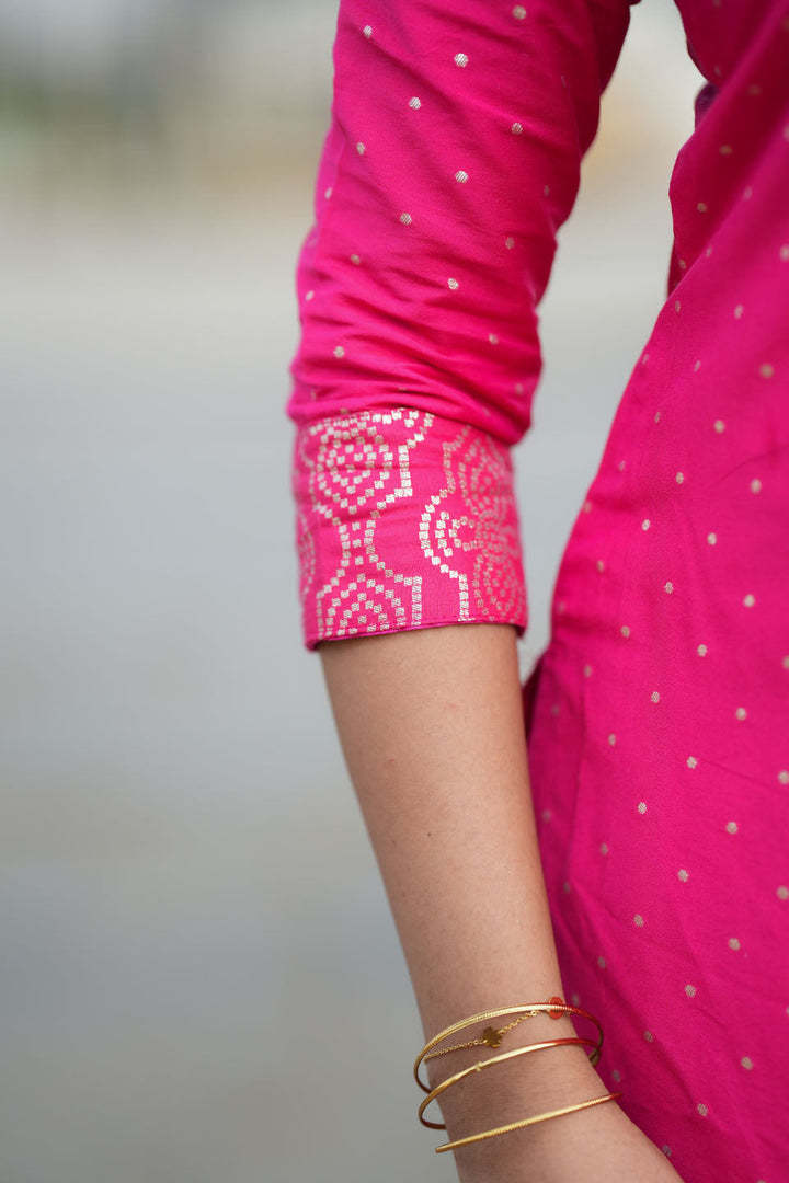 Pravya Pink Kurti Set (Set of 2) | Made to Order | SHOBITAM