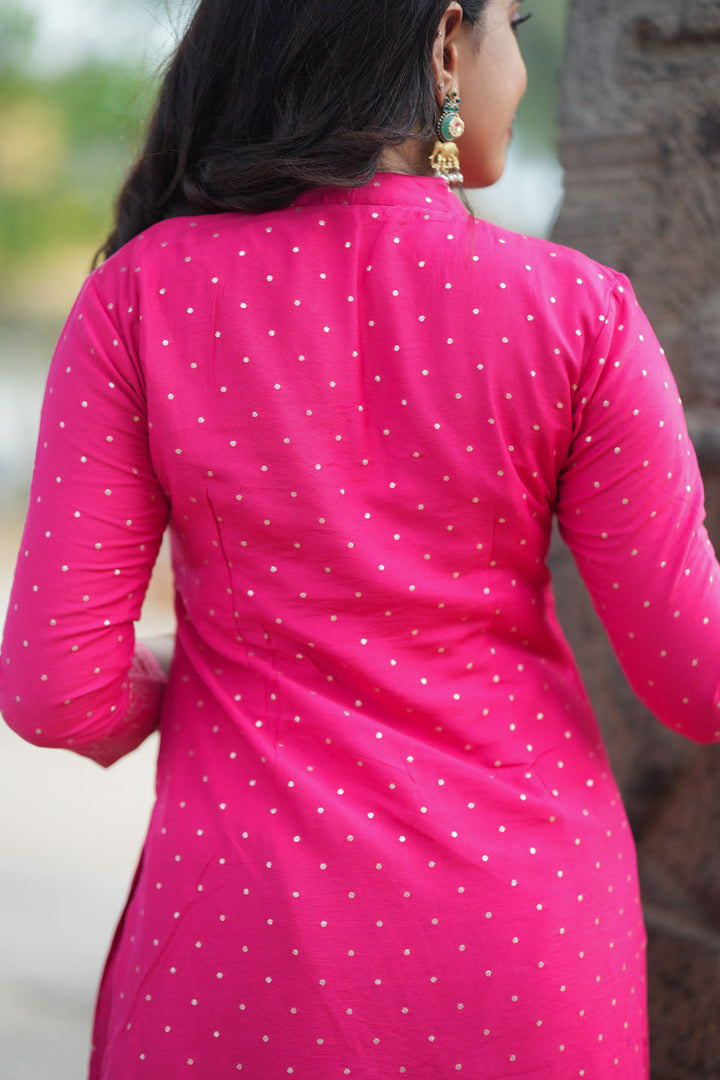 Pravya Pink Kurti Set (Set of 2) | Made to Order | SHOBITAM