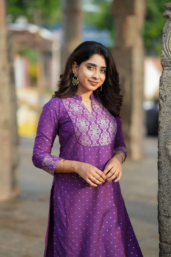 Pravya Wine Kurti Set (Set of 2) | Made To Order
