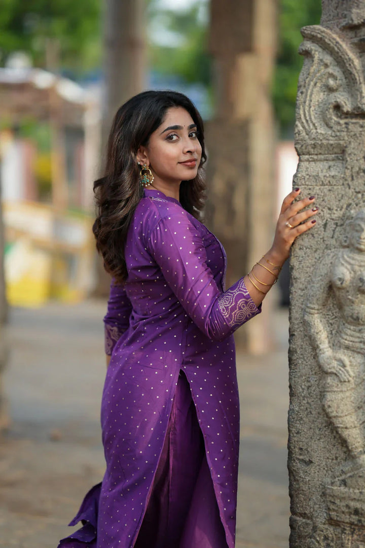 Pravya Wine Kurti Set (Set of 2) | Made To Order