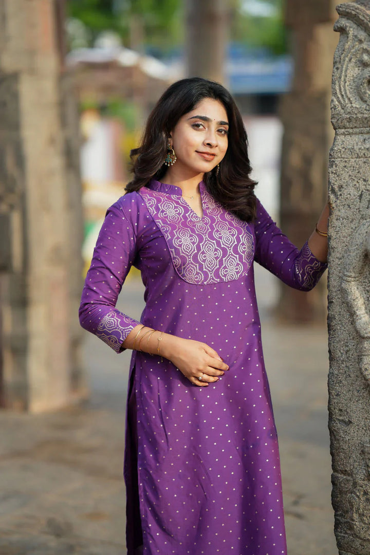 Pravya Wine Kurti Set (Set of 2) | Made To Order