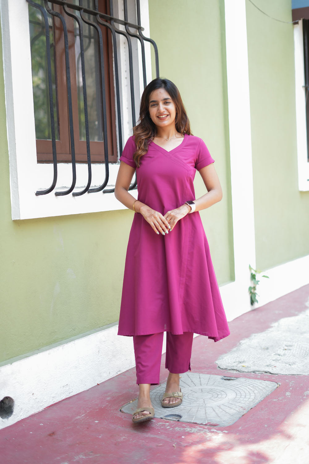 Vahini Deep Magenta Co - Ords ( Set of 2 ) | SHOBITAM